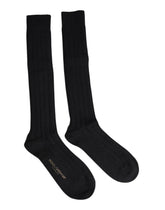 Dolce & Gabbana Black DG Logo Print Over The Calf Socks